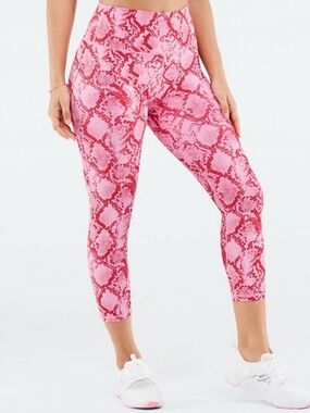 Fabletics Pink & Red Snake Print High-Waist Leggings